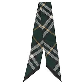 Burberry Sciarpa in seta Skinny Check Verde