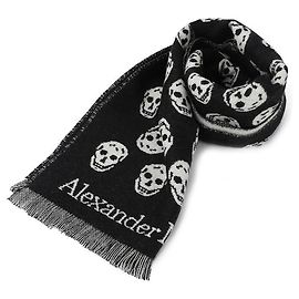Alexander Mcqueen Bufanda reversible con estampado de calavera Blanco