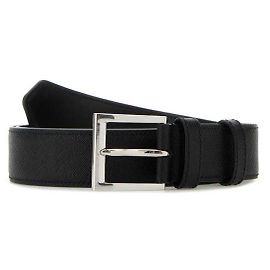 Prada Saffiano Ledergürtel Schwarz
