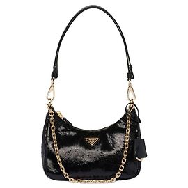 Prada Re-edition Nylon Sequined Mini Bag Black