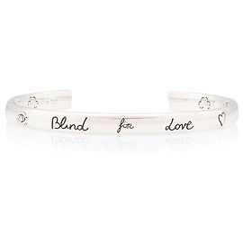 Gucci Sterling Silver Blind For Love Cuff Silvery Metallic