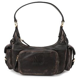 Miu Miu Borsa con tasca in pelle Nappa Marrone