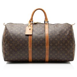 Louis Vuitton Vintage Monogram Canvas Keepall 55 Duffle Marrom