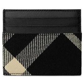 Burberry Check Card Case Black Black