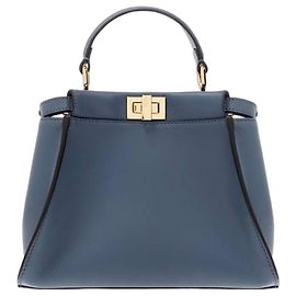 Fendi Mini bolsa de couro Peekaboo Ahjw Azul