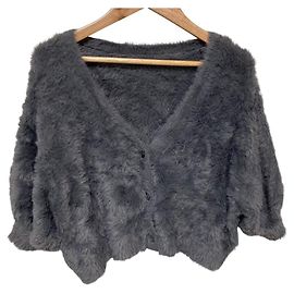 Autre Marque Cárdigan de punto con mangas de plumas GRACE CONTINENTAL Castaño