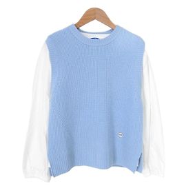 Autre Marque Conjunto de blusa e colete de malha Blue Label Crestbridge Azul Azul claro