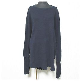 Autre Marque Americana Back Button Knit Tunic Blue Navy blue