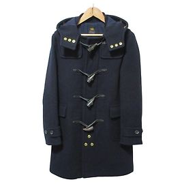 Autre Marque Scye Cashmere Blend Melton Duffle Coat Blue Navy blue