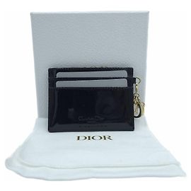 Lady Dior Fragrances Card Holder Patent Cannage Black