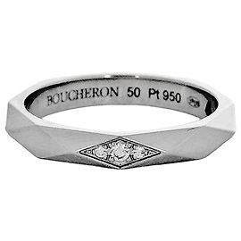 Boucheron Diamond Platinum Ring Silvery