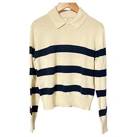 Autre Marque Banana Republic Striped Knit Eggshell Navy blue