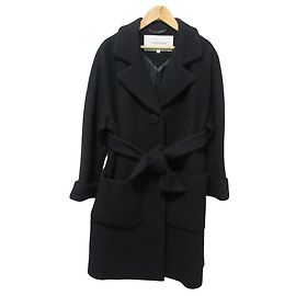 Autre Marque J&M Davidson Belted Loop Tweed Coat Black