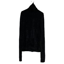Autre Marque UN3D. VELOUR TURTLE KT TOP Velour Knit Top Black