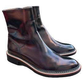 Autre Marque Fratelli Rossetti Bronze Patinated Leather Ankle Boots Brown Bronze