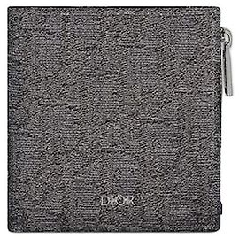 Dior Monedero cartera en jacquard oblique negro Negro