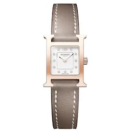 Hermès Orologio Mini Model con Diamanti Rosa