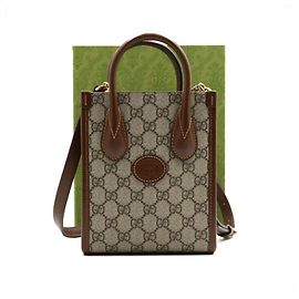 Gucci Mini borsa tote e crossbody Supreme Marrone