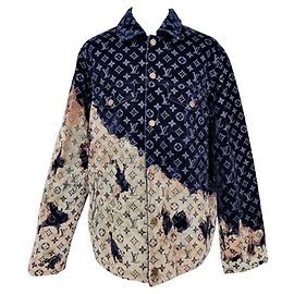 Louis Vuitton Giacca in denim sbiadito Blu