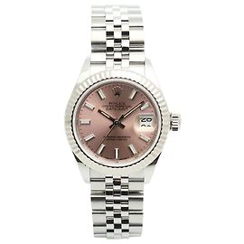 Rolex Orologio Datejust in acciaio per donna con quadrante salmone rosa Rosa
