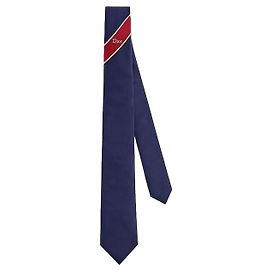 Dior Regimental Stripe Tie Navy Blue, Red, Yellow Silk Blue