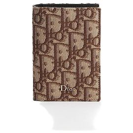 Dior Bifold Card Wallet Brown Oblique Jacquard Brown