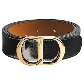 Dior Reversible CD Icon Belt Black Maroon Bobby Smooth Calfskin Red