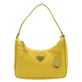 Prada Bolsa Hobo Re-Edition em nylon amarelo Amarelo