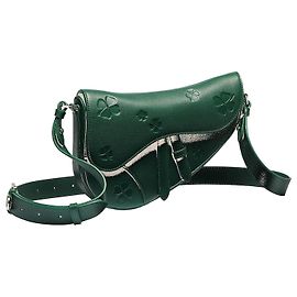 Dior Borsa Saddle Deep Green Clover Embossed Smooth Calfskin Verde