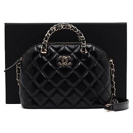 Chanel Piccola borsa tote con manico superiore e catena Nero