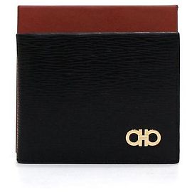 Salvatore Ferragamo Men's Wallet with Gancini Logo Black