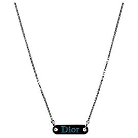 Dior Collana Blue Plate Silver Blu