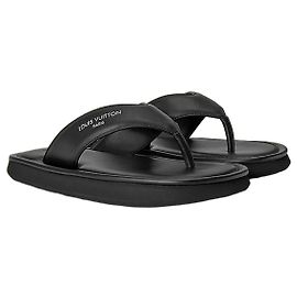 Louis Vuitton Flip Thong Sandals Black Black
