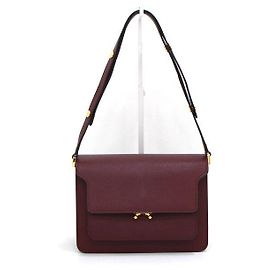 Marni Bolsa de Ombro e Bolsa Transversal Trunk Saffiano Vermelho