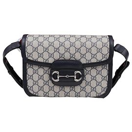 Gucci Piccola borsa a tracolla Horsebit GG Blu Blu