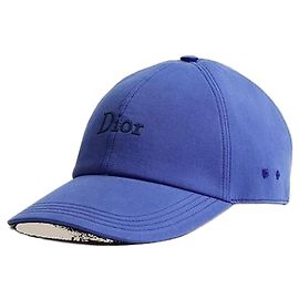 Dior Boné de lona de algodão azul Azul