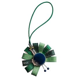 Dior Bolsa Peacock Verde Azul de pele de vitela, Latão com acabamento em prata antiga Azul