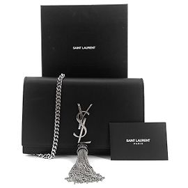 Saint Laurent Borsa a tracolla Monogram Kate Tassel Chain Nero