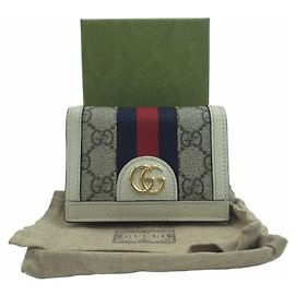 Gucci Tarjetero Ophidia GG Supreme Blanco Marfil Blanco