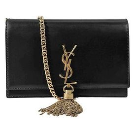 Saint Laurent Borsa a tracolla WOC Monogram Kate Chain Tassel Nera Nero