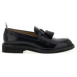 Thom Browne Polished Calf Leather Microsol Tassel Loafers Black
