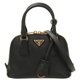 Prada Mini sac en cuir Saffiano Promenade marquage : NZV EOO Noir
