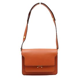 Marni Bolsa de Ombro e Bolsa Transversal Trunk Saffiano Laranja