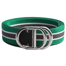 Dior CD Icon Belt Calfskin Three-Tone Green Nylon Green