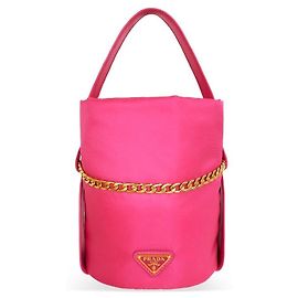 Prada Borsa a secchiello Petite Sac Noir Re-Nylon Nappa non utilizzata Rosa