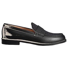 Dior Mocassino Granville Pelle di vitello liscia nera Jacquard nero Nero