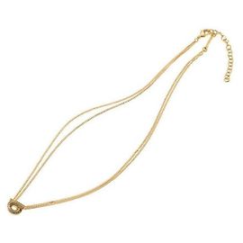 Salvatore Ferragamo Colar com pingente Crystal Gancini Dourado
