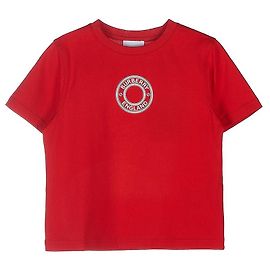 Burberry Camiseta de algodón con logotipo gráfico Roja