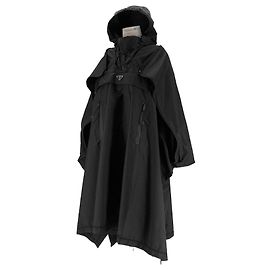 Prada Nylon Triangle Logo Women's Raincoat Poncho Black