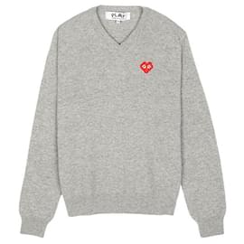 Comme Des Garcons Invader Pixel Wappen Knit AZ Strickpatch Silber